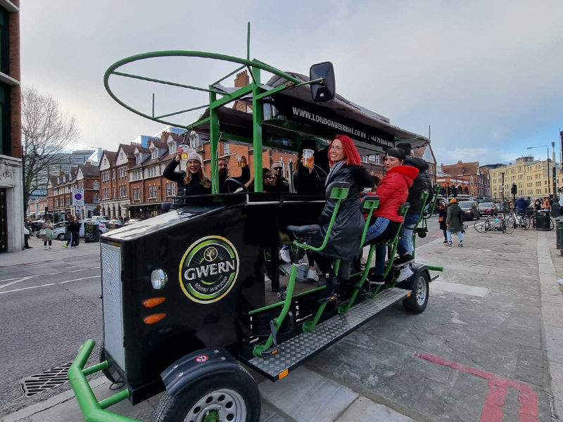 Fun with London beer bike